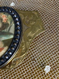 Gürtelschnalle mit Rokoko-Dame, ca. 1890