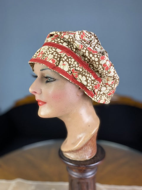Bedruckte Boudoir-Haube, ca. 1900