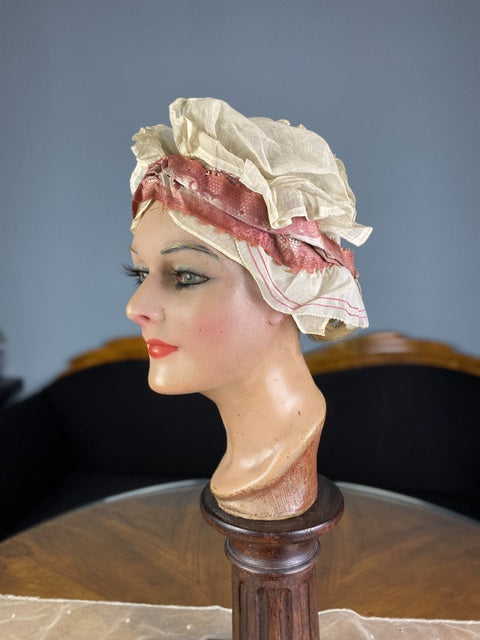 Boudoir-Haube für Schneckenfrisuren, ca. 1910