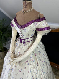 Antikes Seidenabendkleid mit Tagesoberteil, ca. 1864