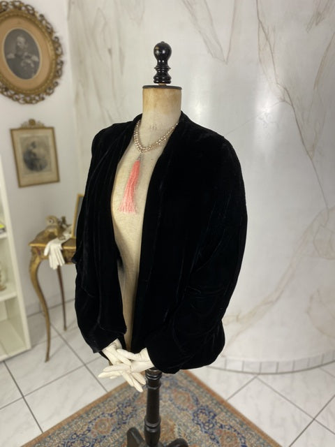 1928 black velvet evening jacket 