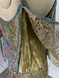 Antikes, besticktes Lamé-Abendkleid, Amerika, ca. 1926