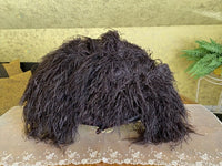 Schwarzer Fächer aus Straußenfedern, Frankreich, ca. 1900