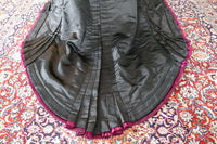 EMILE PINGAT Antikes viktorianisches Tournürenkleid, Paris, ca. 1882
