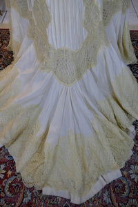 Antique two‑piece Edwardian dress, ca. 1901, Macheret New York & Paris, silk crepe and lace