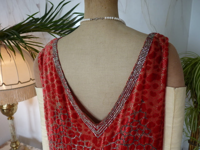 WORTH Antikes Samtkleid mit Dévoré-Muster, Paris, ca. 1926