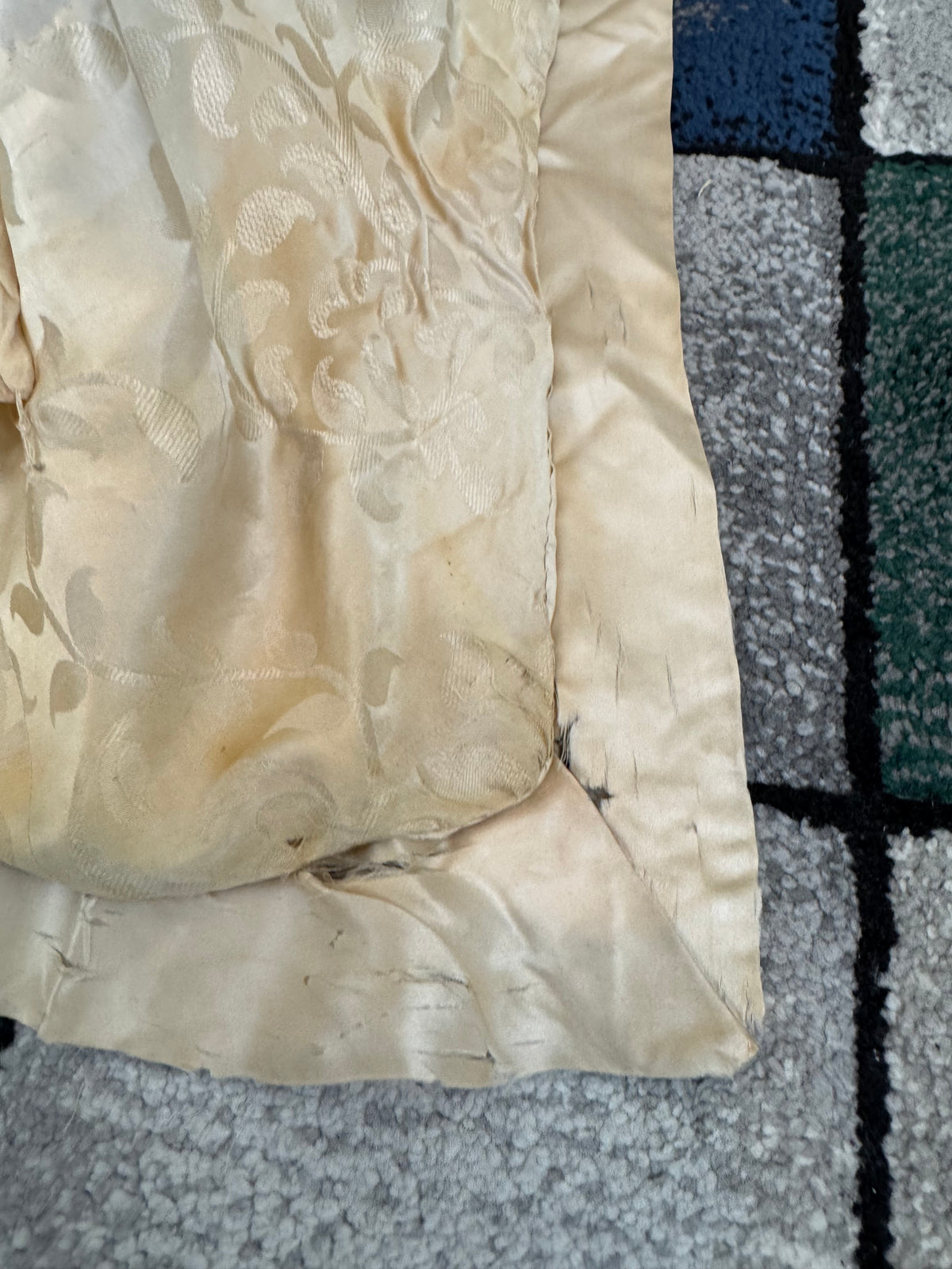 Evening Dress 1912 – Cream Silk Brocade with Lace & Crepe Drapes by M. E. Humble, Court Dressmaker, Lady Gillman Provenance
