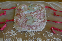 1840 German Biedermeier silk stomacher with decorative embroidery and structured front panel, antique dress accessory