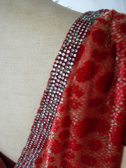 WORTH Antikes Samtkleid mit Dévoré-Muster, Paris, ca. 1926