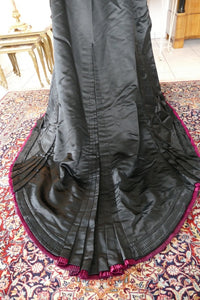 EMILE PINGAT Antikes viktorianisches Tournürenkleid, Paris, ca. 1882