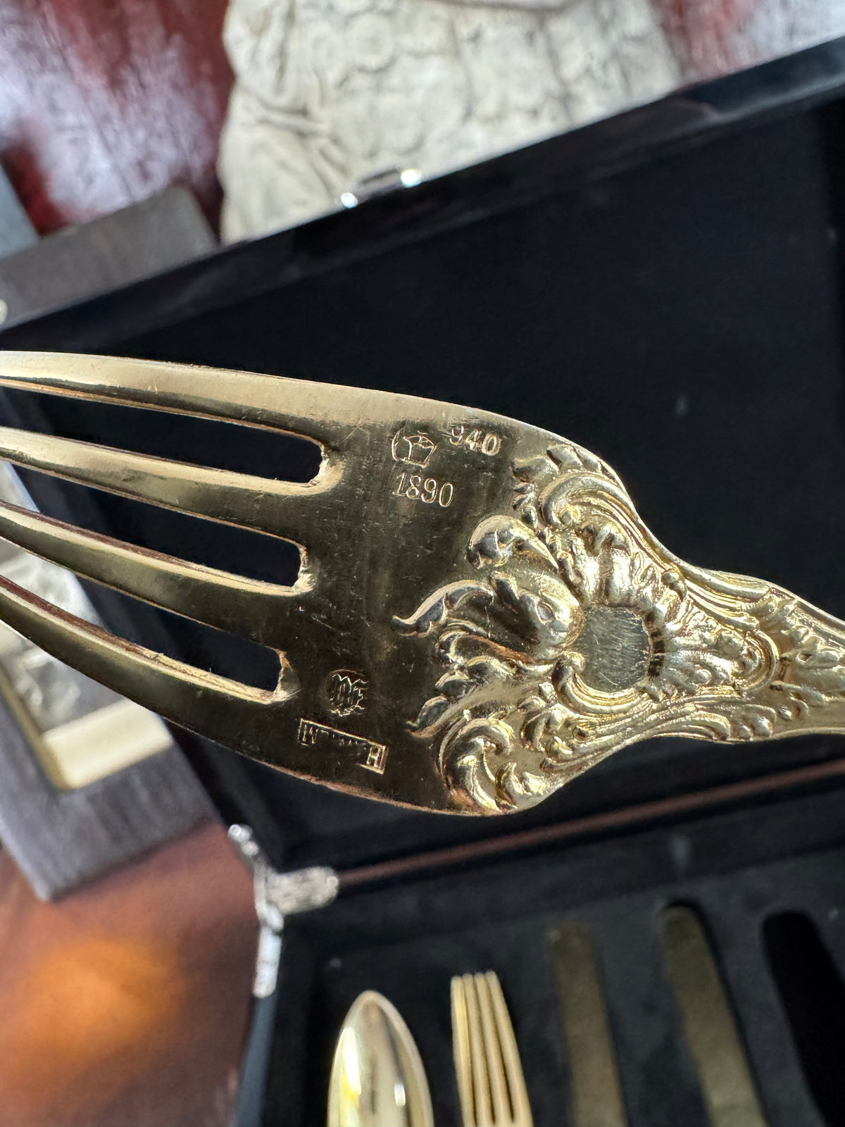 Couverts en argent doré, service Rococo, Empereur Guillaume II