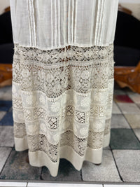 Antikes edwardianisches Teekleid aus Leinen, ca. 1906