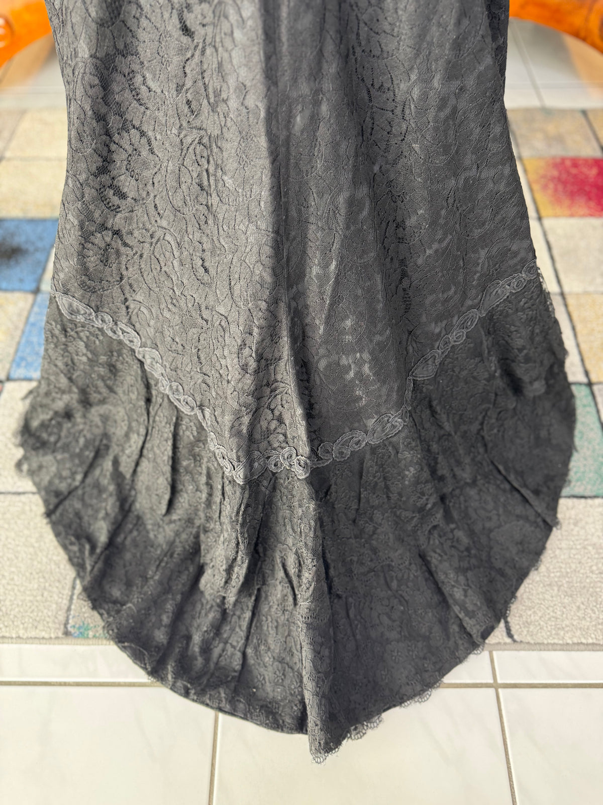Edwardian black lace day dress, early 20th‑century fashion
