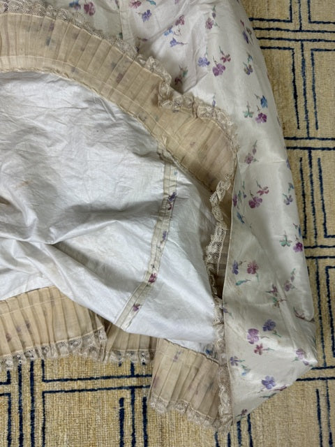 Antikes Seidenabendkleid mit Tagesoberteil, ca. 1864