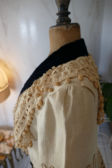 Antikes edwardianisches Leinen-Geh-Ensemble, ca. 1906 – Kleid & Jacke