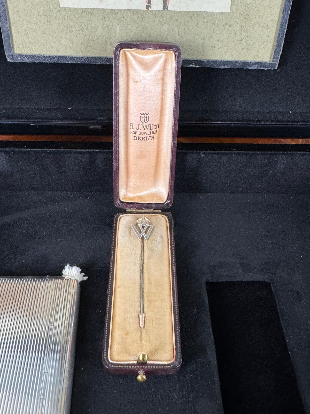 Crown Prince Wilhelm of Prussia Memorabilia Set with Silver Cigarette Case