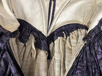 Antikes Biedermeier-Seidenbrokat-Besuchskleid, ca. 1847