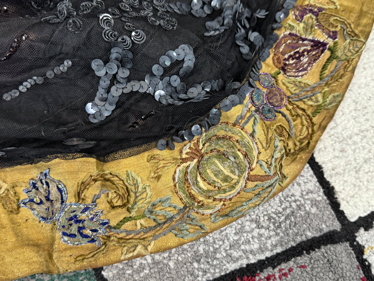 Antikes edwardianisches Abendkleid ca. 1906 – Seide, Spitze, Tüll & Brokat aus England