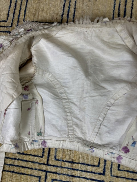 Antikes Seidenabendkleid mit Tagesoberteil, ca. 1864