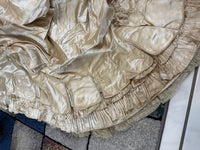 Antique Wedding Dress 1882 – Cream Satin Silk with Pleated Trims, Lace & Faux Pearls, Kate Rimer Provenance