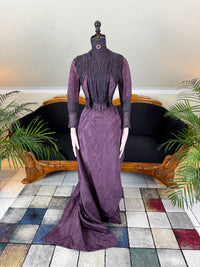 Rare 1911 Edwardian Half‑Mourning Dress by Kate Riley