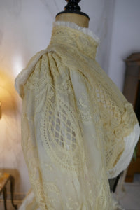 Antikes edwardianisches Kleid von 1901 – MACHARET New York & Paris Zweiteiliges Ensemble aus Seide und Spitze