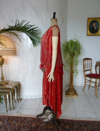WORTH Antikes Samtkleid mit Dévoré-Muster, Paris, ca. 1926