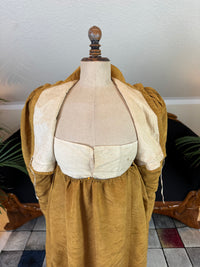 Antikes Regency-Kleid aus goldener Moiré-Seide, ca. 1815-1820
