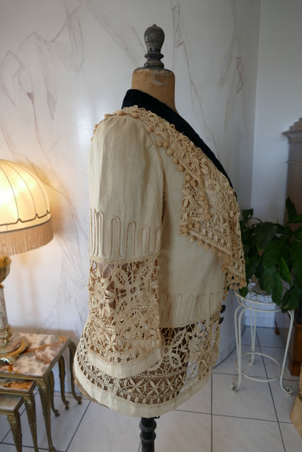 Antikes edwardianisches Leinen-Geh-Ensemble, ca. 1906 – Kleid & Jacke