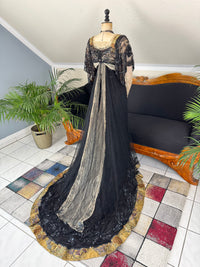 Antikes edwardianisches Abendkleid ca. 1906 – Seide, Spitze, Tüll & Brokat aus England