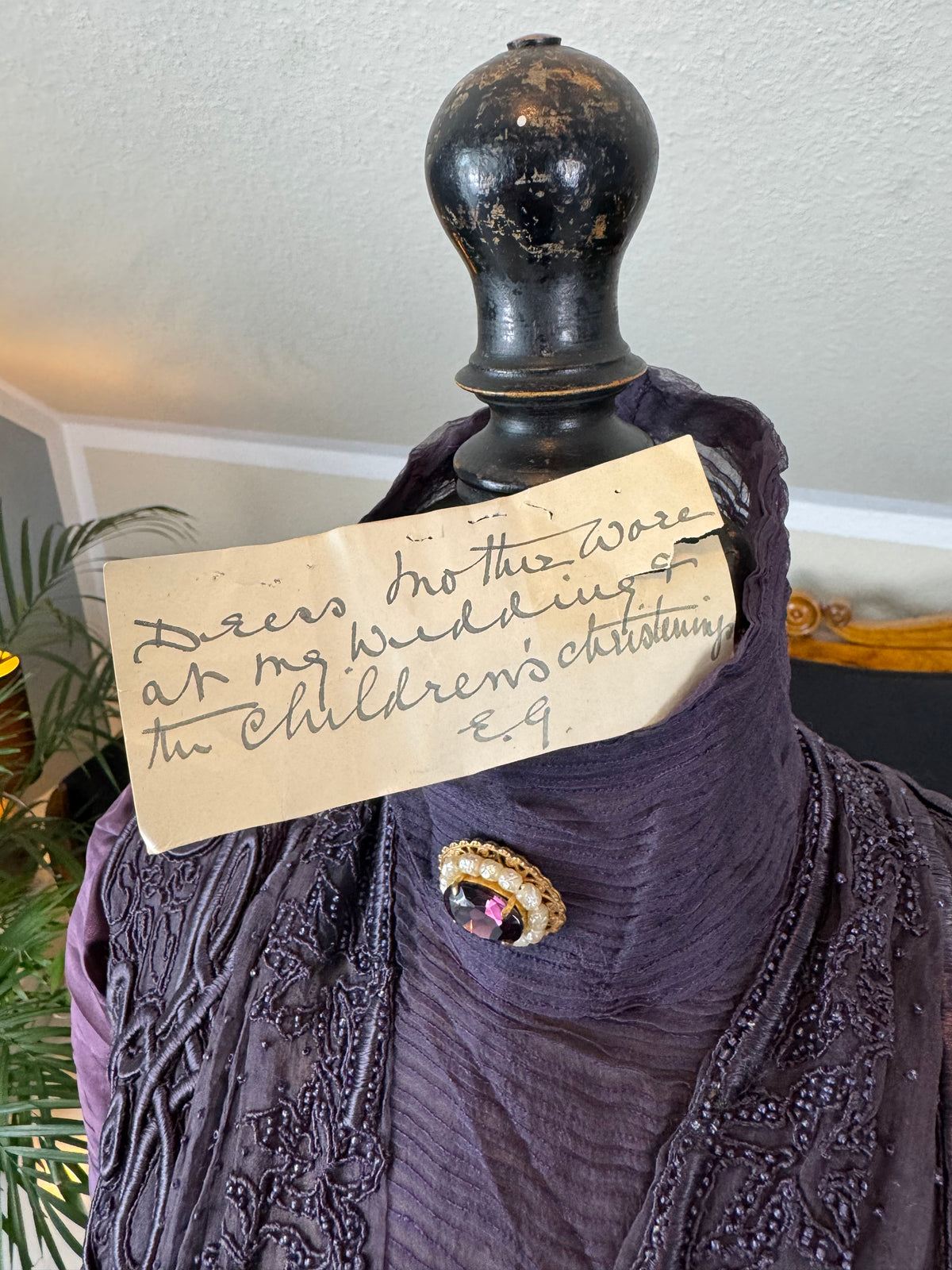 Rare 1911 Edwardian Half‑Mourning Dress by Kate Riley