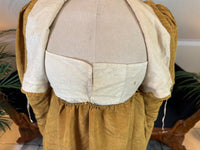 Antikes Regency-Kleid aus goldener Moiré-Seide, ca. 1815-1820