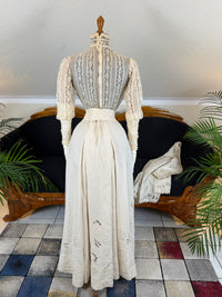 Antique Four‑Piece Edwardian Walking Dress ca. 1910 – Linen, Lace & Lady Gillman Provenance