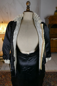 EMILE PINGAT Antikes viktorianisches Tournürenkleid, Paris, ca. 1882
