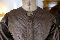 Antike Biedermeier Mutter-Tochter Moiré-Seiden-Nachmittagskleider, 1840er Jahre