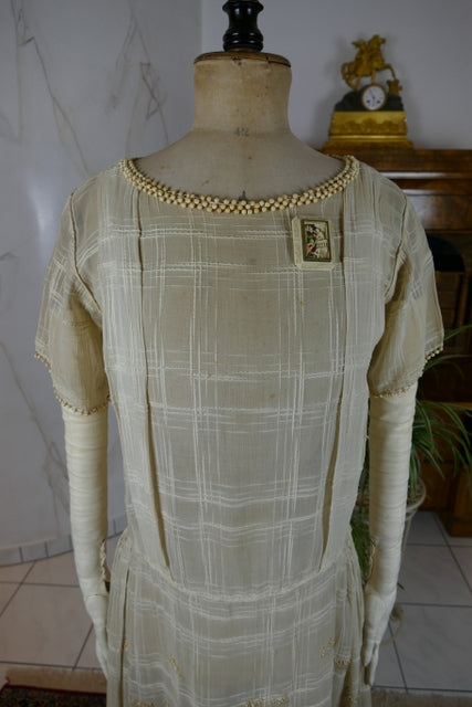 Antique Afternoon Dress with Bone Appliqués
