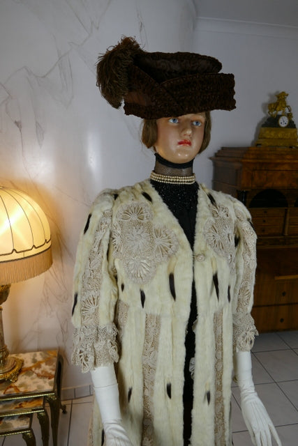 Antique ermine and lace coat, ca. 1908, attributed to Marija Pawlowna Romanowa, Imperial Russia