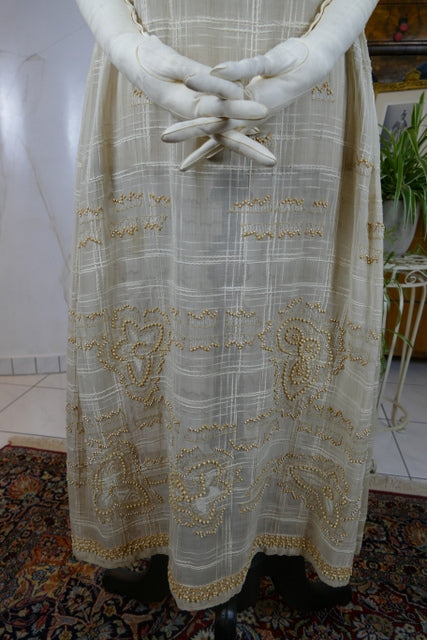 Antique Afternoon Dress with Bone Appliqués
