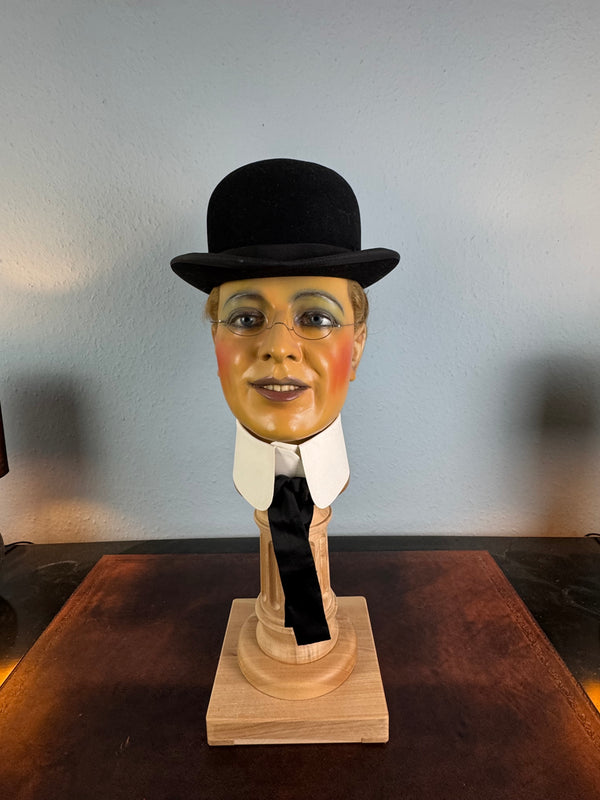 French Bowler hat, silk‑lined, M.A.C.F. Qualité Supérieure, very well preserved, riding style.