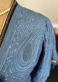 Antike blaue Edwardianische Jacke, ca. 1910 - Jugendstilmode