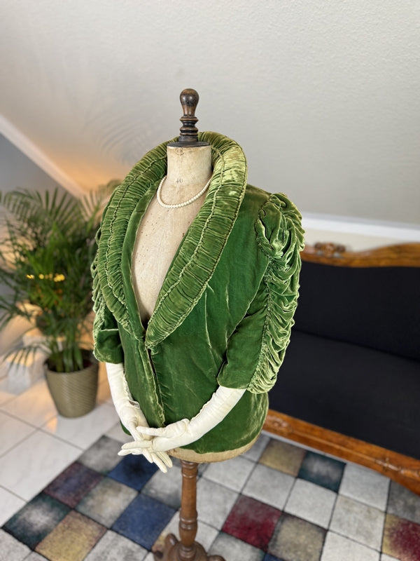 1925 green velvet jacket