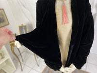 Vintage black velvet coat, ca. 1928 