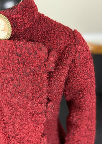 Viktorianische rote Wolljacke, ca. 1888