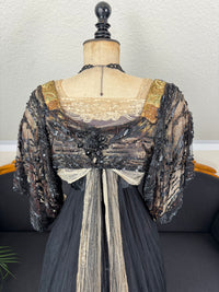 Antikes edwardianisches Abendkleid ca. 1906 – Seide, Spitze, Tüll & Brokat aus England
