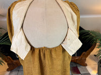 Antikes Regency-Kleid aus goldener Moiré-Seide, ca. 1815-1820