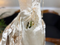 Antique Wedding Dress 1882 – Cream Satin Silk with Pleated Trims, Lace & Faux Pearls, Kate Rimer Provenance