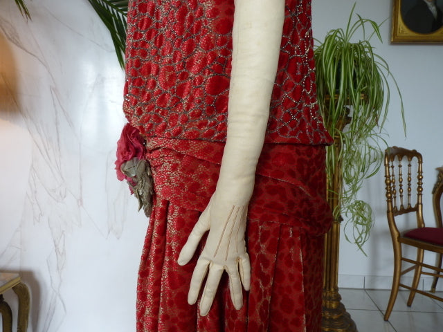WORTH Antikes Samtkleid mit Dévoré-Muster, Paris, ca. 1926
