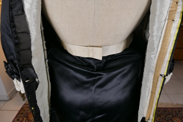 EMILE PINGAT Antikes viktorianisches Tournürenkleid, Paris, ca. 1882