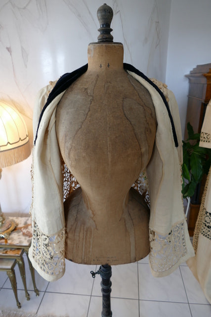 Antikes edwardianisches Leinen-Geh-Ensemble, ca. 1906 – Kleid & Jacke