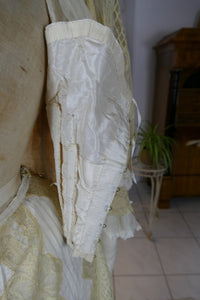 Antikes edwardianisches Kleid von 1901 – MACHARET New York & Paris Zweiteiliges Ensemble aus Seide und Spitze